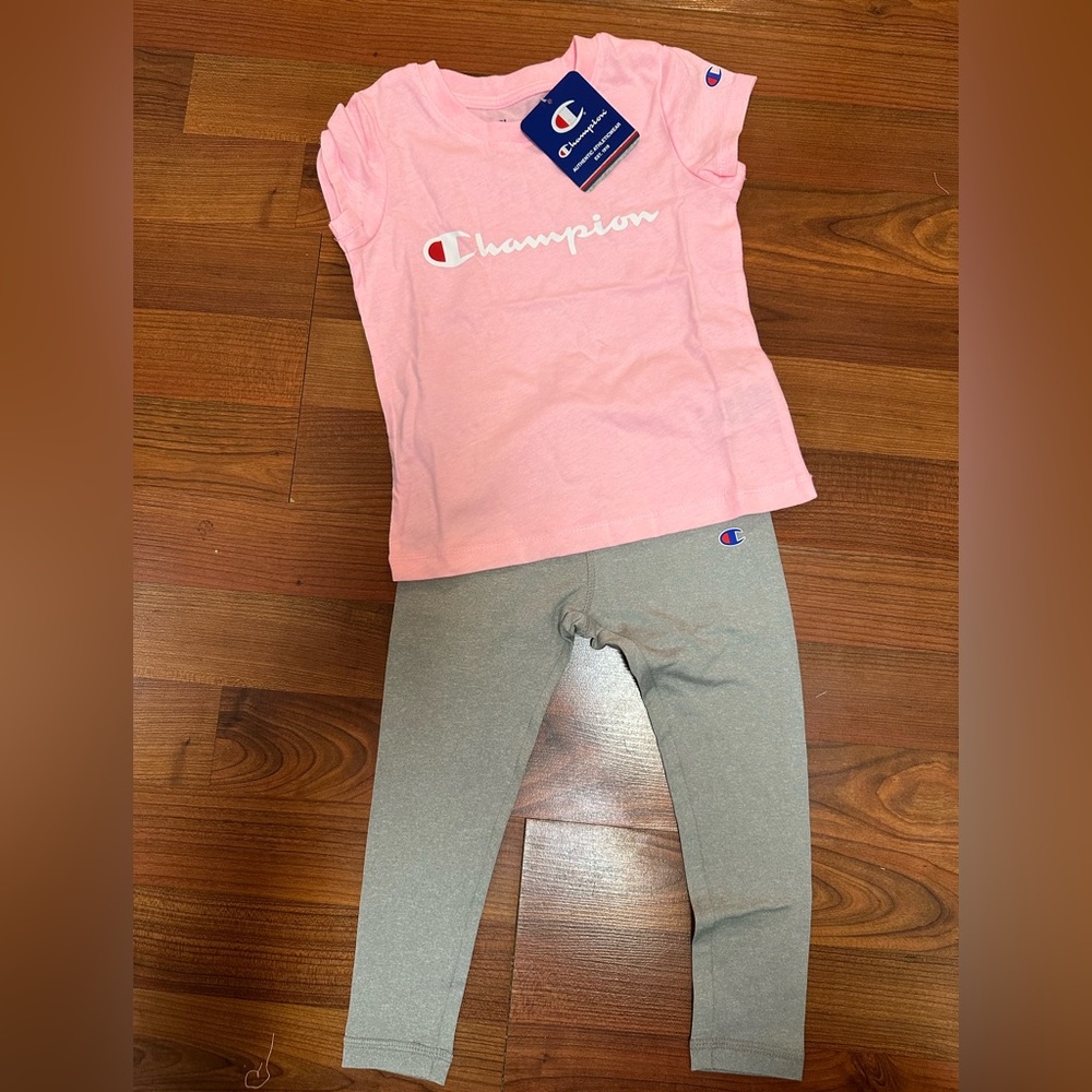 NWT Champion 2 piece set 3T (pink top/gray leggings)